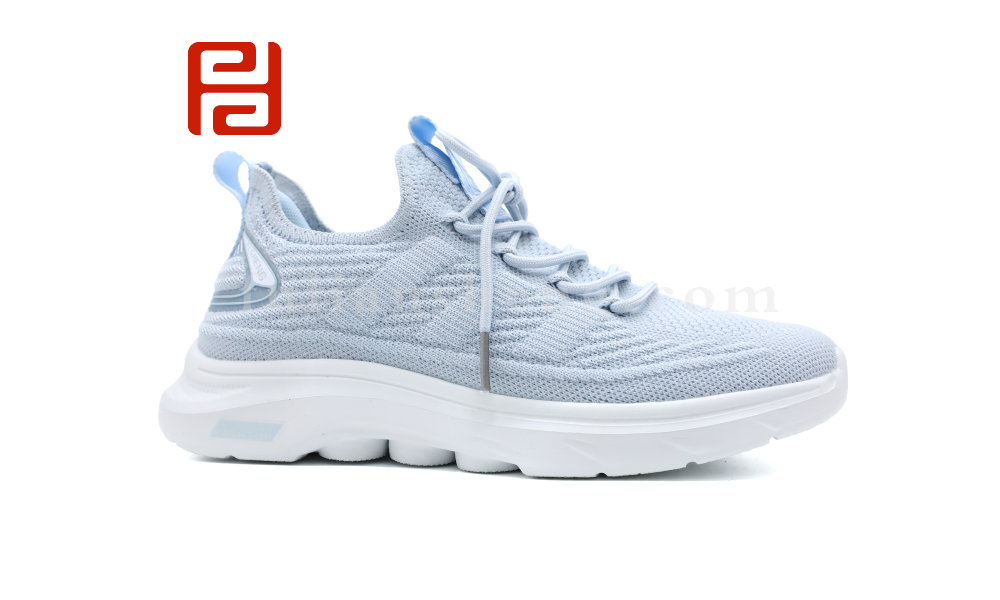 休閑運(yùn)動女鞋春季單鞋高彈飛織面料3D緩震鞋墊