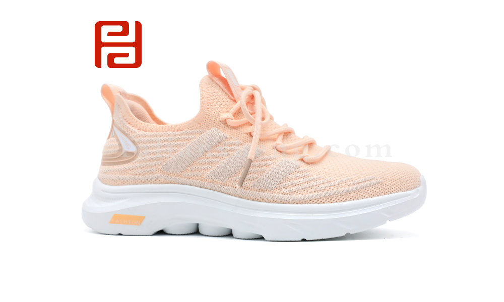 休閑運(yùn)動女鞋春季單鞋高彈飛織面料3D緩震鞋墊