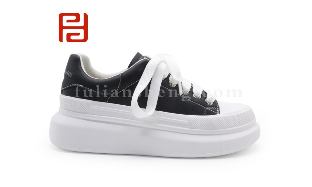 福連升休閑鞋真皮厚底小白鞋增高松糕底休閑運(yùn)動板鞋圖片