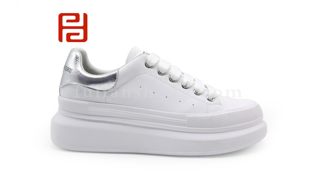 福連升休閑鞋真皮厚底小白鞋增高松糕底休閑運(yùn)動板鞋圖片