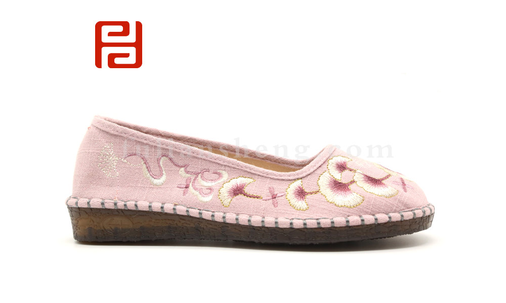 福連升布鞋中國風(fēng)休閑鞋麻布牛筋底舒適繡花女單鞋